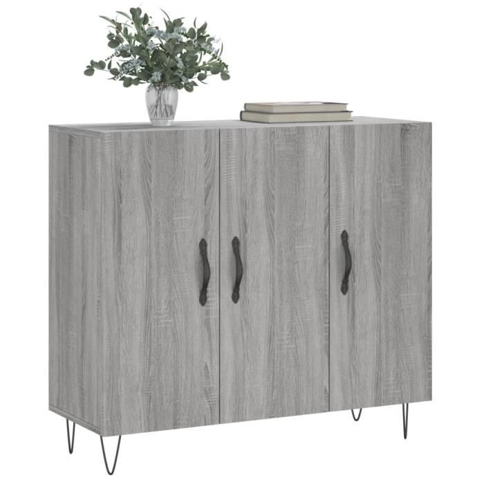 VidaXL Buffet Sonoma Grey 90x34x80 Cm Engineered Wood 828106