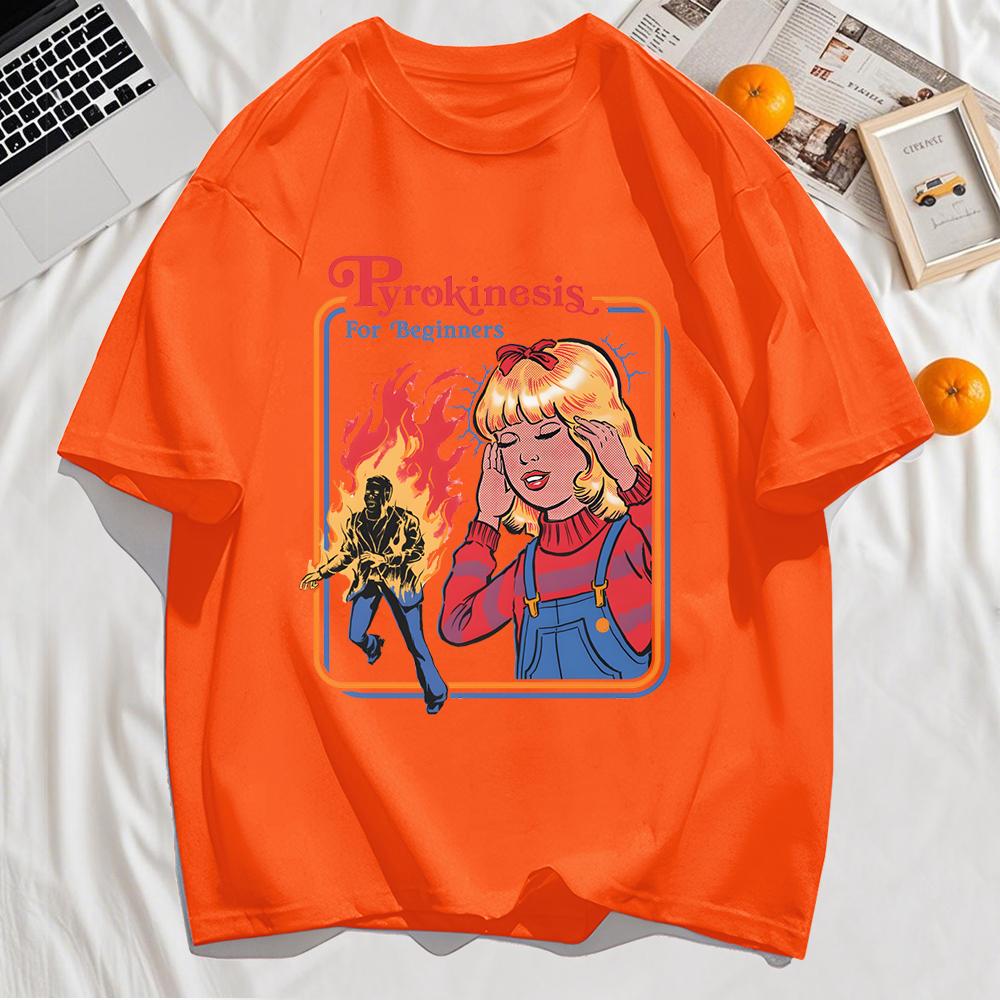 Pyrokinesis For Beginners Printing Unisexs Tshirts Summer Cotton Allmatch T Shirt Oneck Streetwear Hip Hop Unisex Soft Loose Top
