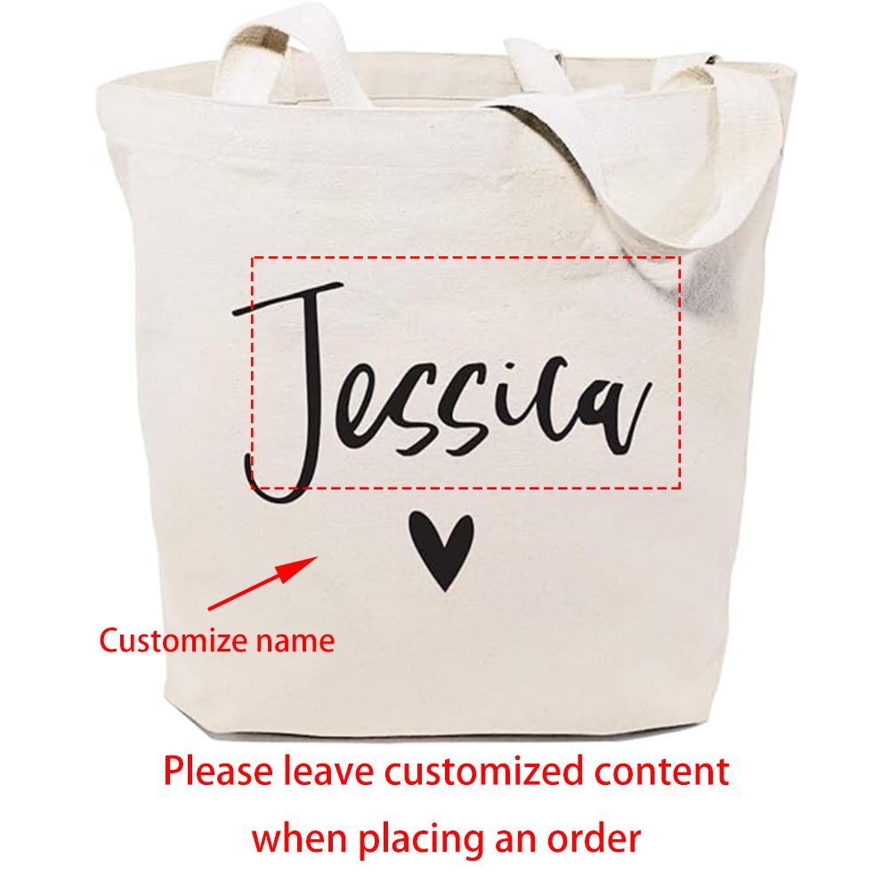 

Personalized Name Tote Bag Beach Shopping Travel Resusable Shoulder Handbag Bachelorette Bridal Shower Wedding Birthday Gift 1pcs 34x42cm