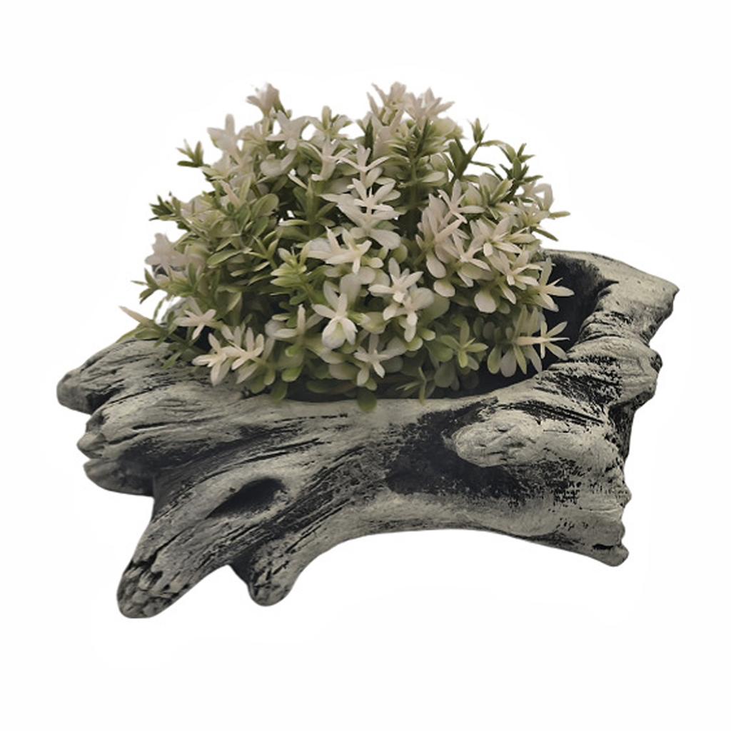 Artificial Driftwood Planter Sculpture Resin Succulents Flower Pots Imitation Wood Pile Porous Bonsais Tree Plant Pots