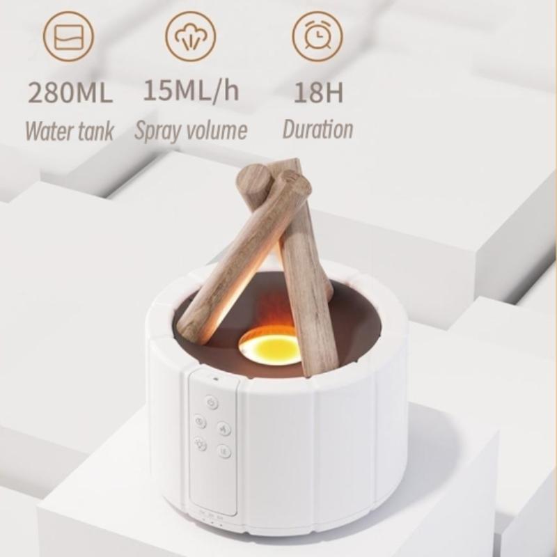 Bonfire Aromatherapy Esenciální olejový difuzér Dálkové ovládání USB ultrazvukový zvlhčovač vzduchu s plamennou lampou Domácí aroma difuzor