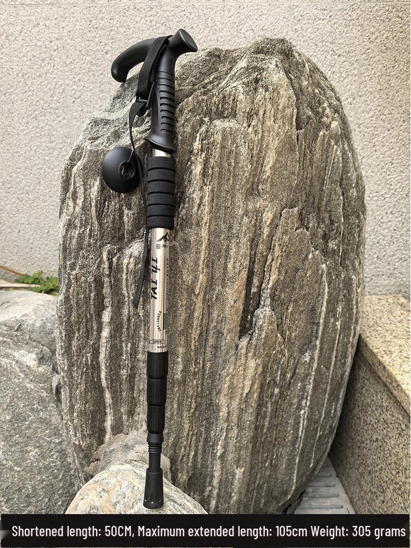 

Folding Aluminum Hiking Poles - Multifunctional Telescopic Walking Sticks for Outdoor Camping & Climbing серебряный