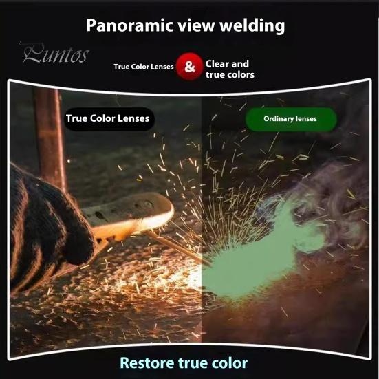 Welding Protective Helmet Auto Darkening Large Viewing Screen True Color Lightweight Arc Weld Hood Electric Soldering Glasses Durable