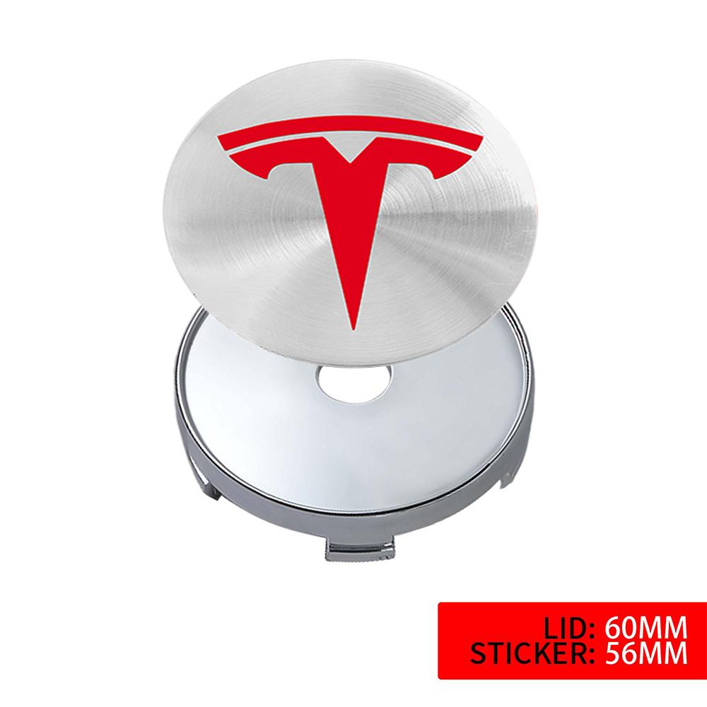 4pcs 56/60mm Car Wheel Center Cover Sticker Tire Hub Cap Badge Covers For Tesla Model 3 Model S Model X Model Y Coil Accessories