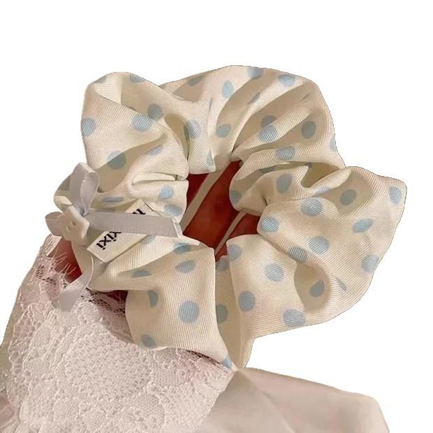 Haargummi im koreanischen Stil mit blauen Punkten - Exklusiv für Damen, High-End Lazy Style