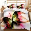 3D Butterfly Themed Bedding Set with Colorful Wing Pillowcases and Duvet Covers 2 or 3 Pieces AU180 * 210 Full Size Home Decoration