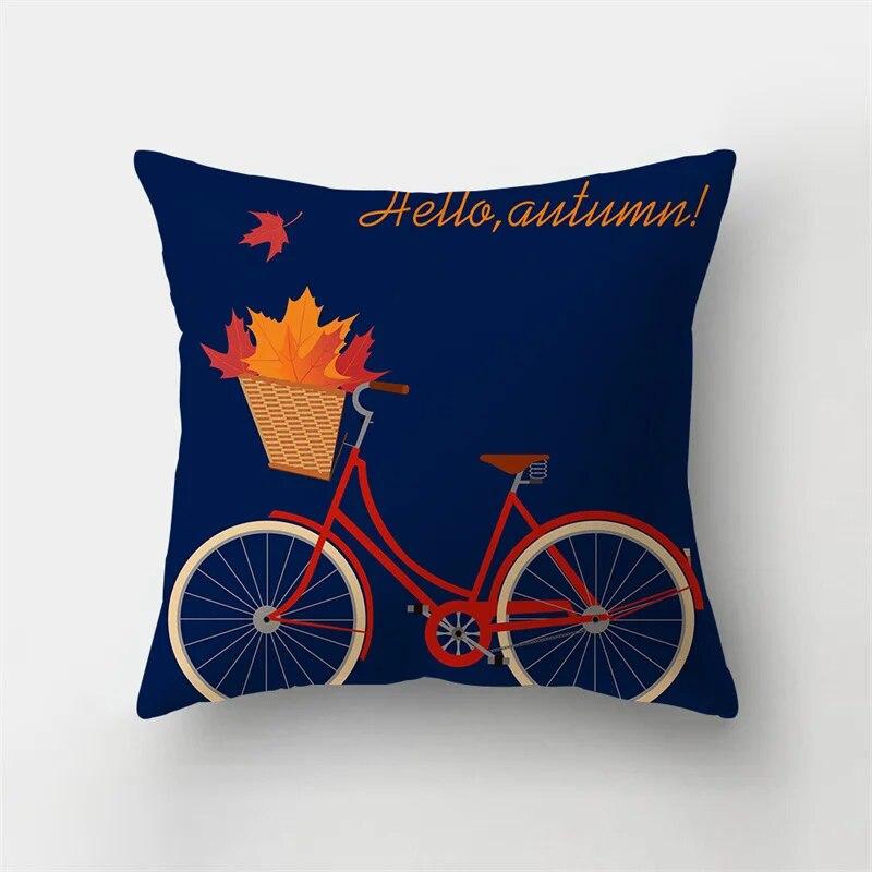 Autumn Landscape Printing Pillowcase Maple Leaf Tree Plant Sofa Cushion Cover Office Car Creative Decoration Home