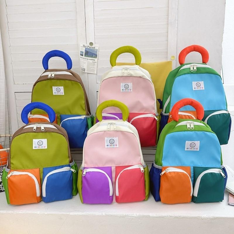 Fashionable Breathable Nylon Kids School Bag For Boys And Girls In Pink And Blue