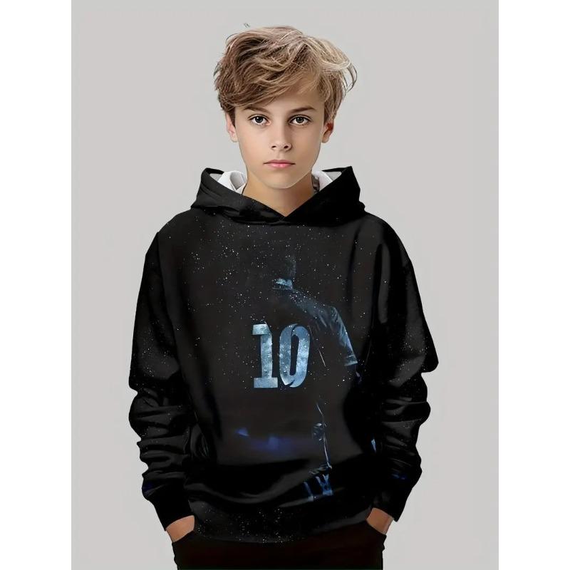 Autumn 3D Football Printed Hoodies Fashionable Casual Sports Long Sleeved Children's Boy Hooded Sweatshirts