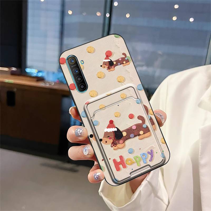 Full wrap Waterproof Phone Case For OPPO Realme X2/Realme XT/K5 Shockproof TPU Cute Card bag protective Card slot Cover