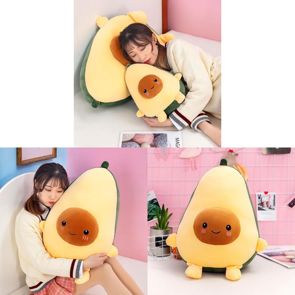 Plush Toy Avocado Pillow With Feather Cotton Filling For Kids Bedroom Decor