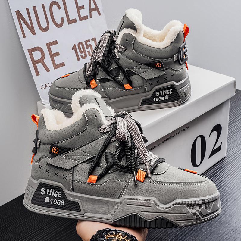 Factory Direct Supply Winter New Men's and Women's Korean Version of Casual Shoes Popular Low-top Velvet Board Shoes Wear-resistant Warm Cotton Shoes