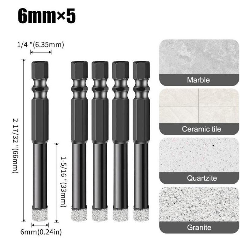 Burghiu diamantat cu coadă hexagonală, biți de găurit brazați în vid uscat, seturi de biți de găurit cu miez, polizor unghiular diamantat, tăietor de faianță, instrumente de ferăstrău cu găuri