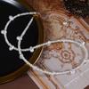 Natural Mini Baroque Freshwater Pearl Beaded Necklace Spaced Design Rice Shape Pearl Adjustable Collarbone Necklace for Women