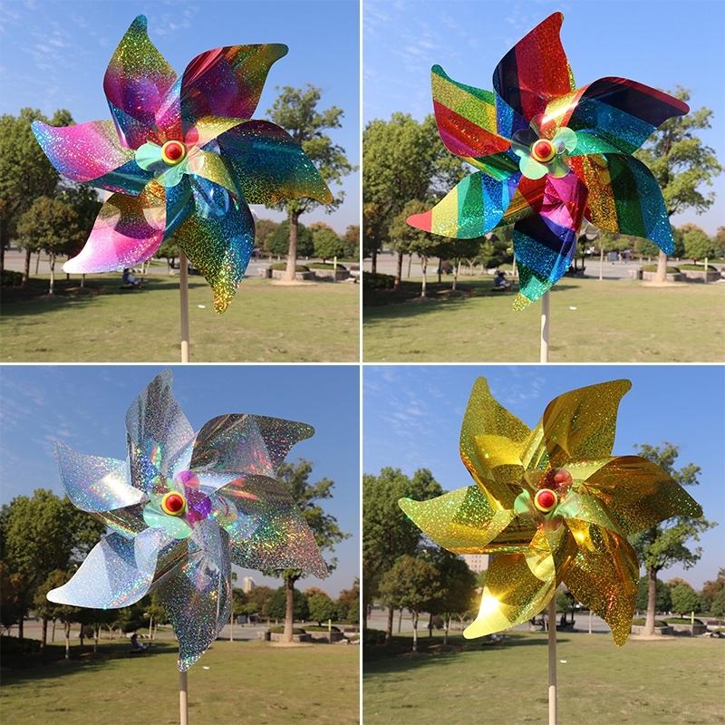 Bird Repeller Pinwheels with Stakes Reflective Sparkly Windmill Spinner Bird Repellent Deterrent Devices for Outdoor Patio Lawn