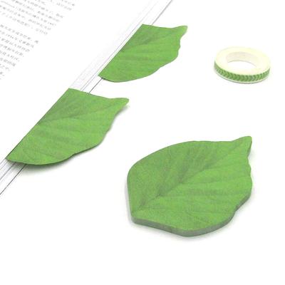 1/2/4Pcs Creative Green Leaf Shaped Sticky Notepad Photo Wall Refrigerator Decoration Sticker, Novelty Memo Note Pad