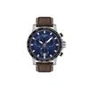 Coleção Audaciosa Movimento de Quartzo Relógios Masculinos Relógio 45,5mm Mostrador Azul Caixa de Aço Inoxidável Pulseira de Couro T125.617.16.041.00