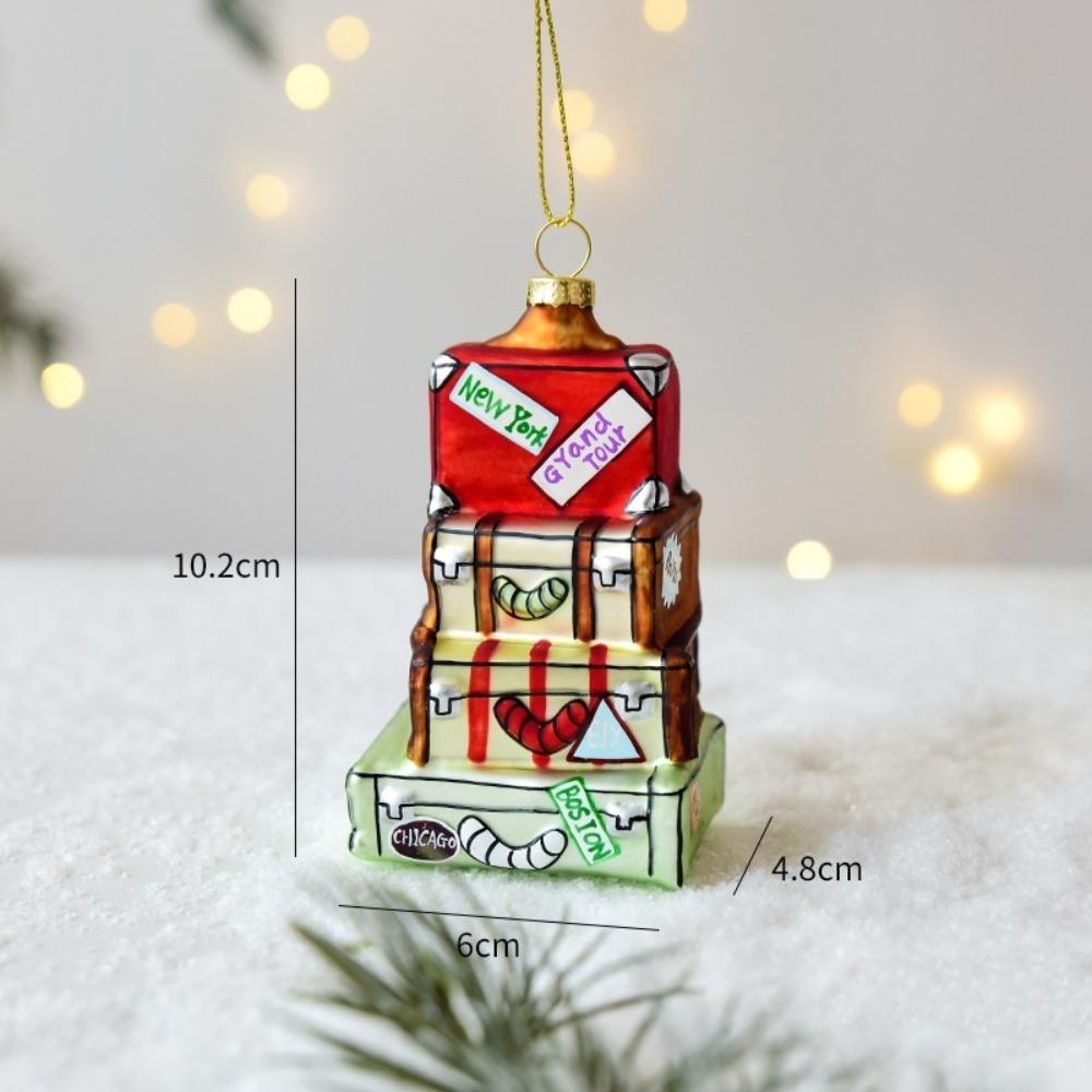 Western Decor Christmas Glass Pendant Snowman New Year Ornaments Party Supplies
