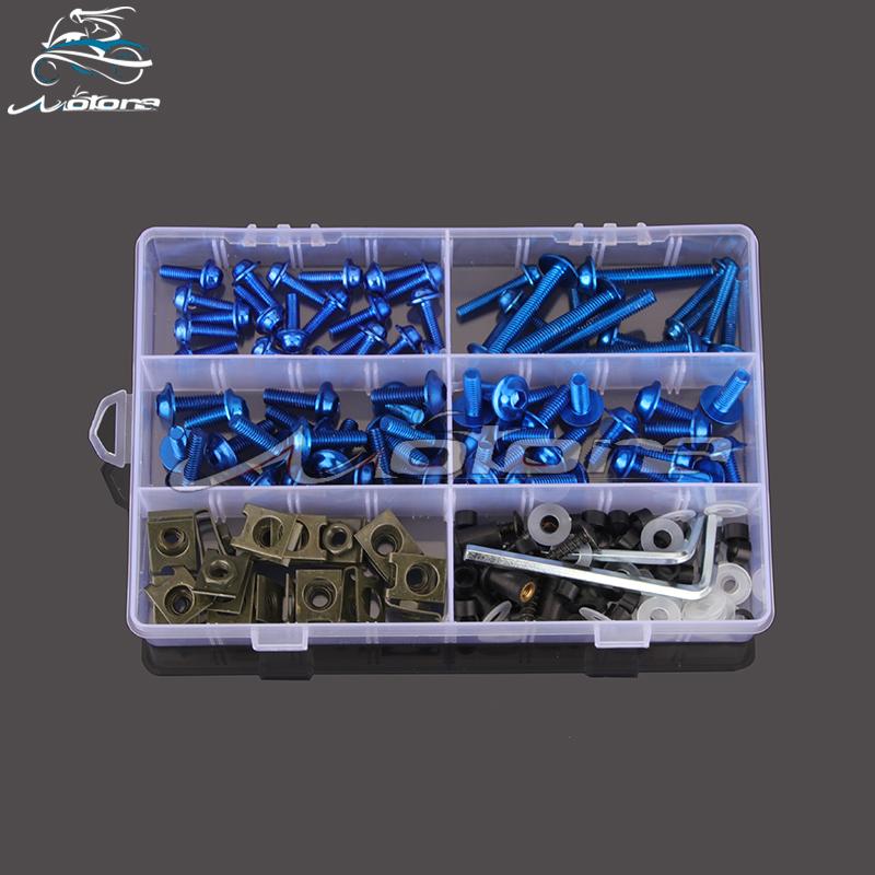 

201 шт. Комплект болтов и гаек для обтекателя мотоцикла для YZF 600 1000 R1 R6 R3 R15 R25 T-MAX 530 TMAX530 TMAX 500 синий