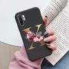 For Samsung Galaxy Note 10 Note10 Plus Case Flower Gold Letter A Z Shockproof Soft Silicone Phone Cover For Samsung Note 10+ Bag