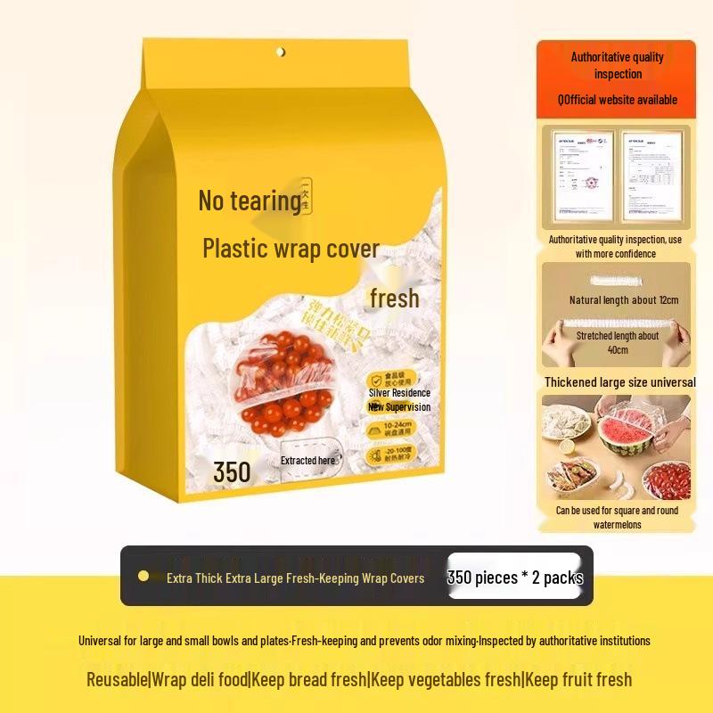 Verdickte Einweg-Frischhaltefolie in Lebensmittelqualität zur Frischhaltung und Aufbewahrung von Resten