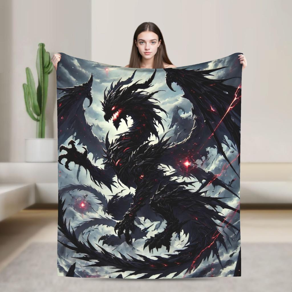 Fierce Western Dragon Plush Blanket Children Flannel Throw Blanket For Bedroom Super Warm Design Quality Bedspread