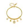 Stainless Steel Roman Numerals Zircon Necklace Bracelet For Wome Jewelry Accessories