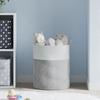 Storage Basket - vidaXL - Cotton - Grey/White - Foldable - Modern Design