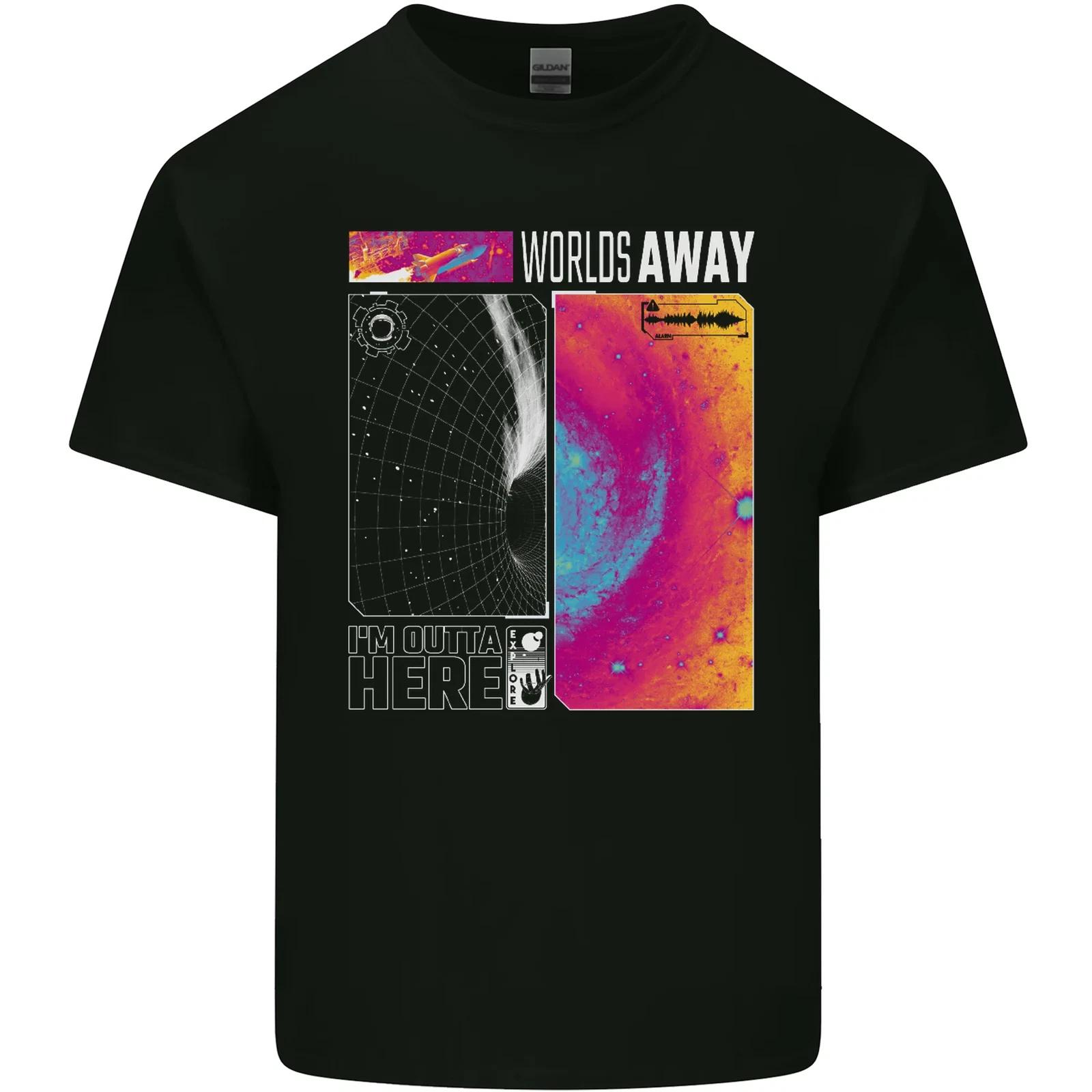 Worlds Away Black Hole Space Planets Universe Kids T-Shirt Childrens 3XL