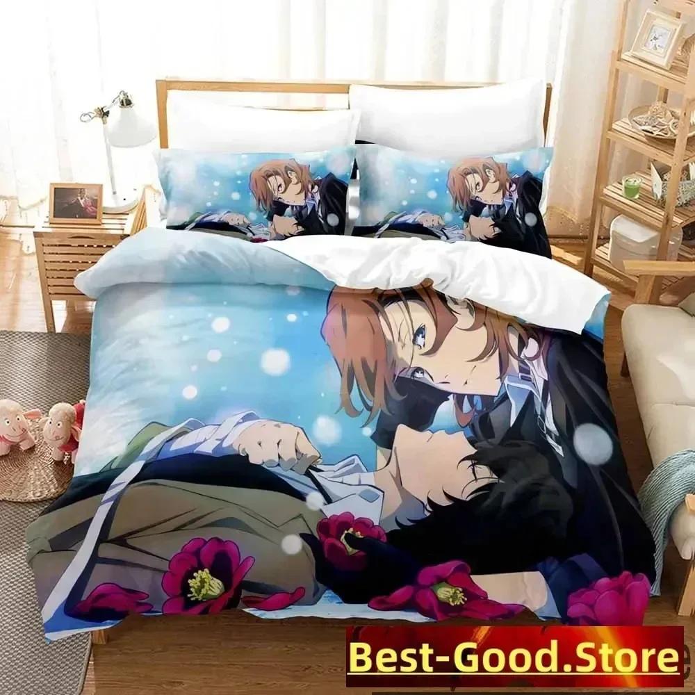 Anime Bungo Stray Dogs Bedding Set Duvet Cover Sheet Printed Bed Set Pillowcase Bed Full Queen King Size Comforter Bedroom