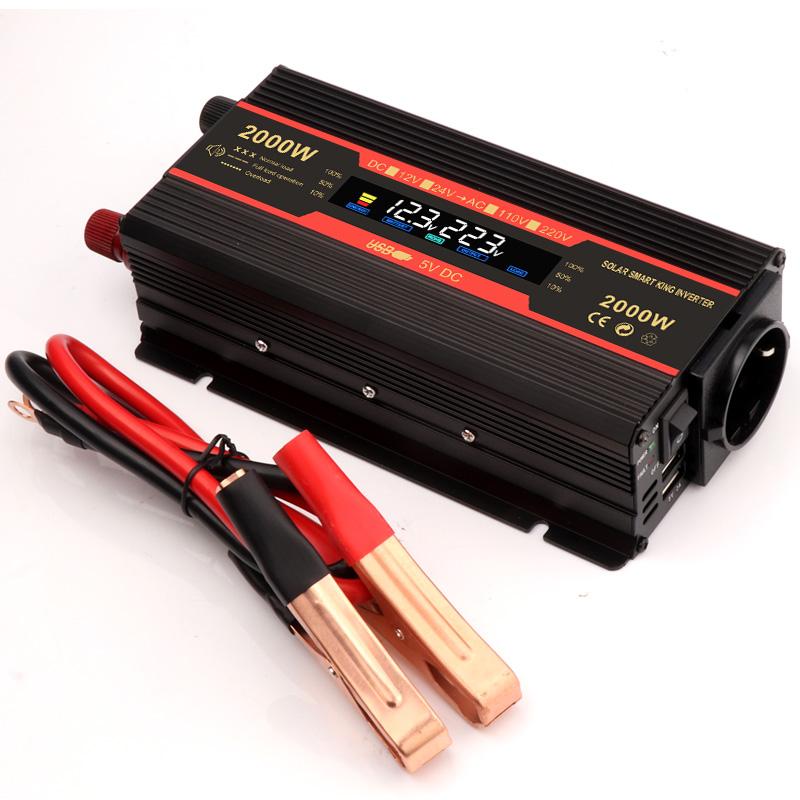 High-quality on-board inverter universal 12v 24v to 220v 1500w multi-functional car power converter charger European socket
