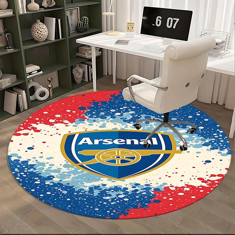 Arsenal,Crest Chair mat Round Rug Office carpet, Machine Washable, Non slip, Suitable for Living Rooms, Bedrooms