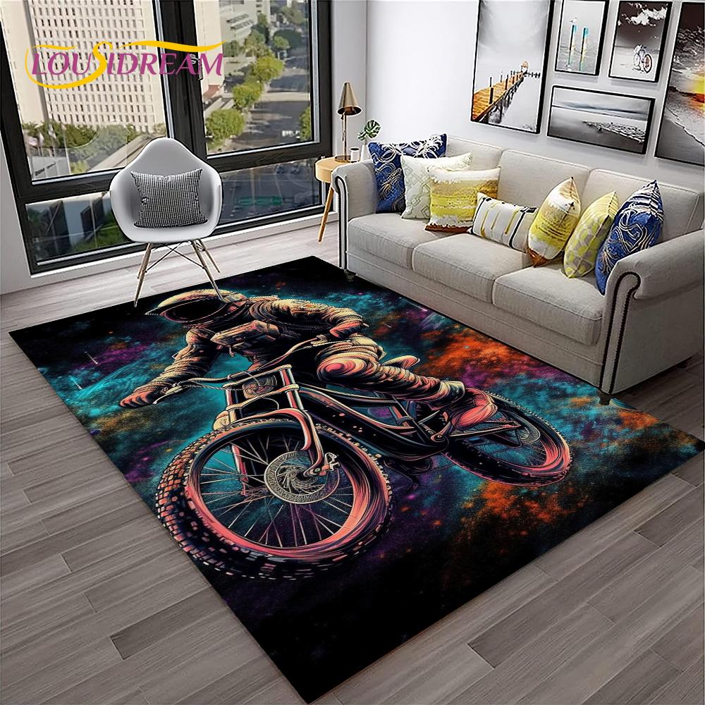Racing Moto Off Road Motorcycle Carpet Rug for Home Living Room Bedroom Sofa Doormat Decor,Kid Play Area Rug Non-slip Floor Mat