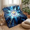 Manchester City Theme Blanket Soft Flannel Blanket Plush Throw Blanket Cozy Sofa Bed Blanket for Home Decor