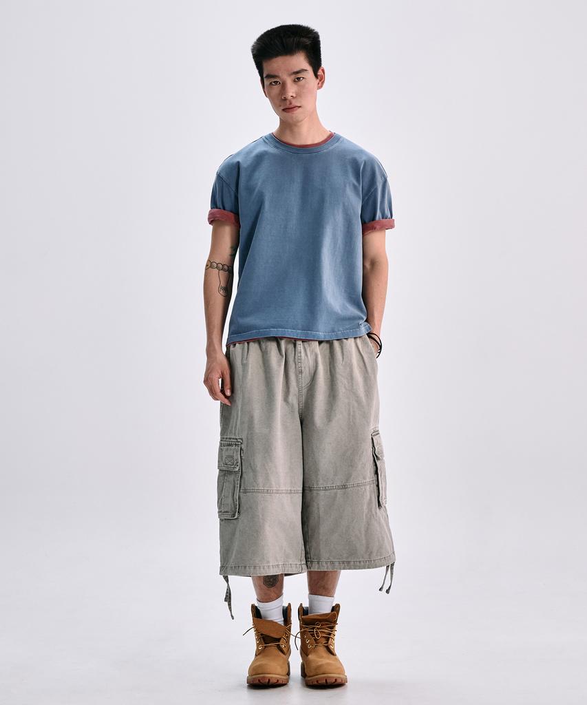 TAKEASY [Special Feature] (Cotton 270G) Pigment Crop T-Shirt - 3 Colors