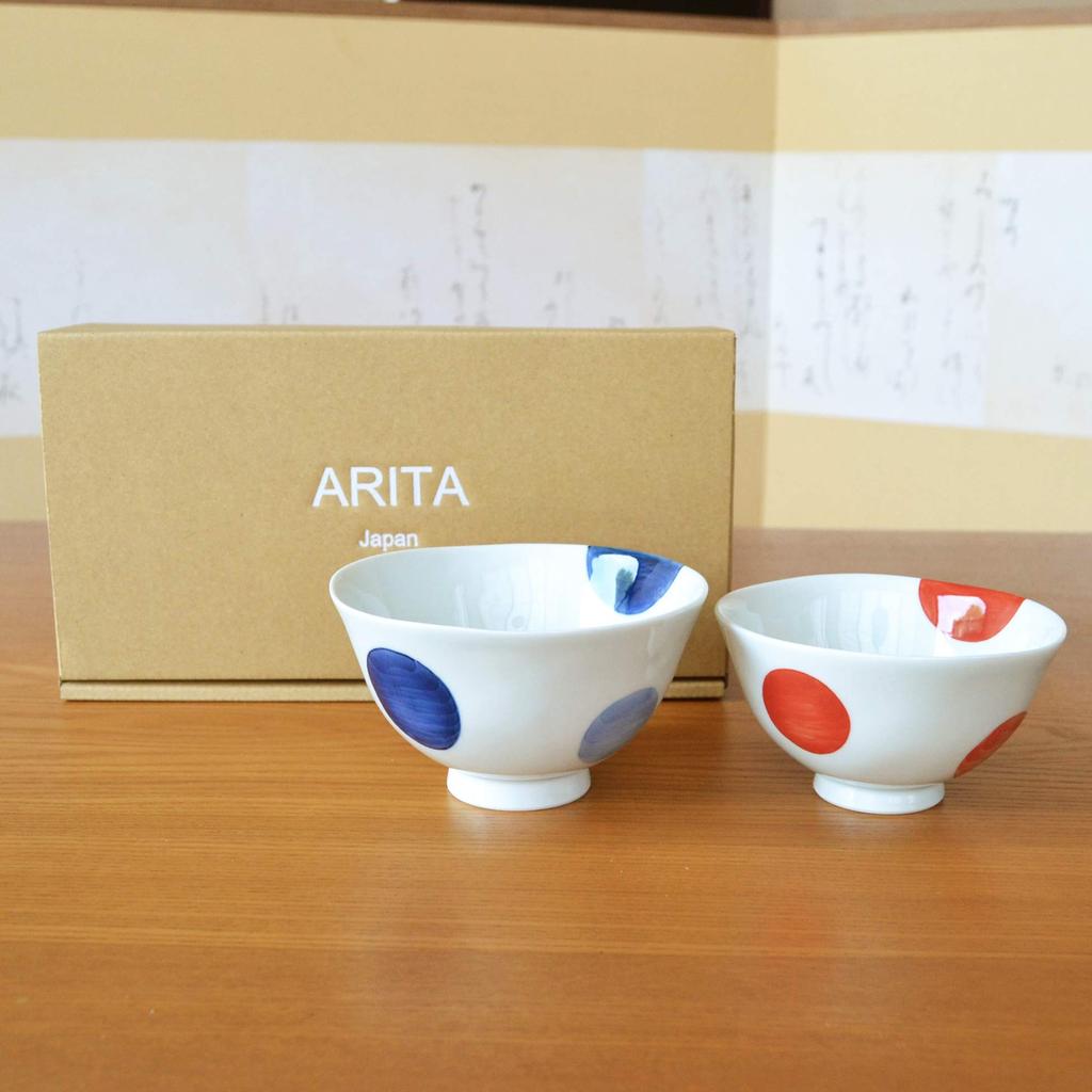 thank you card included Couple bowl pair rice bowl Arita ware Nisai maru crest gift box Thank-you item, gift, present, retirement, promotion,