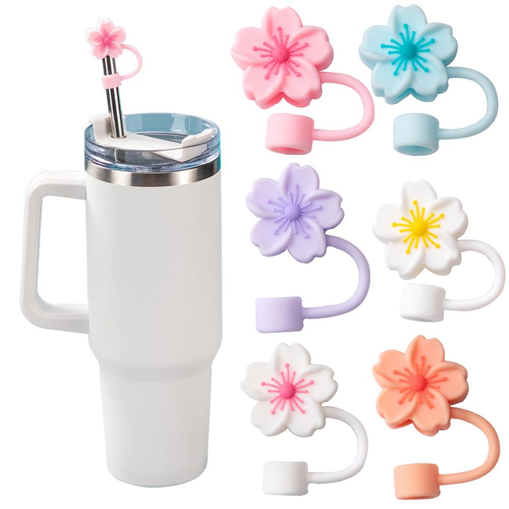 

4/6Pcs Silicone Straw Tips Protectors 10mm Cute Straw Tips Lids Protectors Drinking Caps Straws Stopper for Stanley 30/40OZ Cups