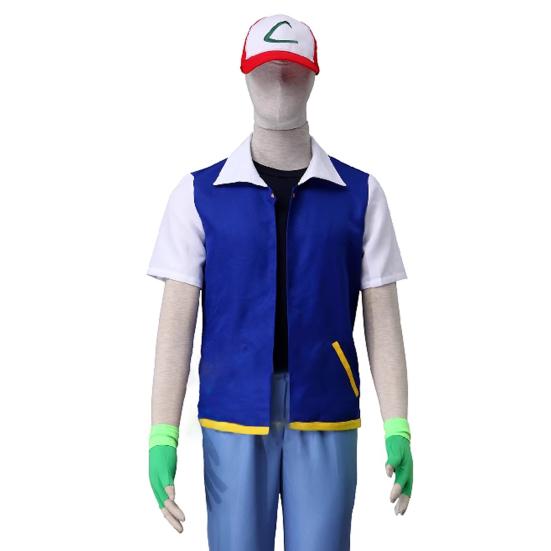 3Pcs/Set Anime Outfit Role-Playing Costume Ash Fans Jacket Gloves Hat Set Daily Wear Parties Festivals