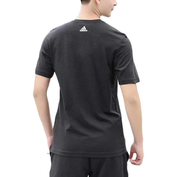 Adidas Casual Crew Neck Short Sleeve T-Shirt Men Tops Black DV3078