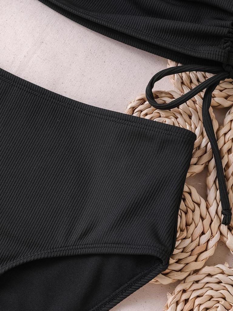 Women's Swimsuit Tankini Back Ties Drawstring Bikini Beachwear Bathing Suits