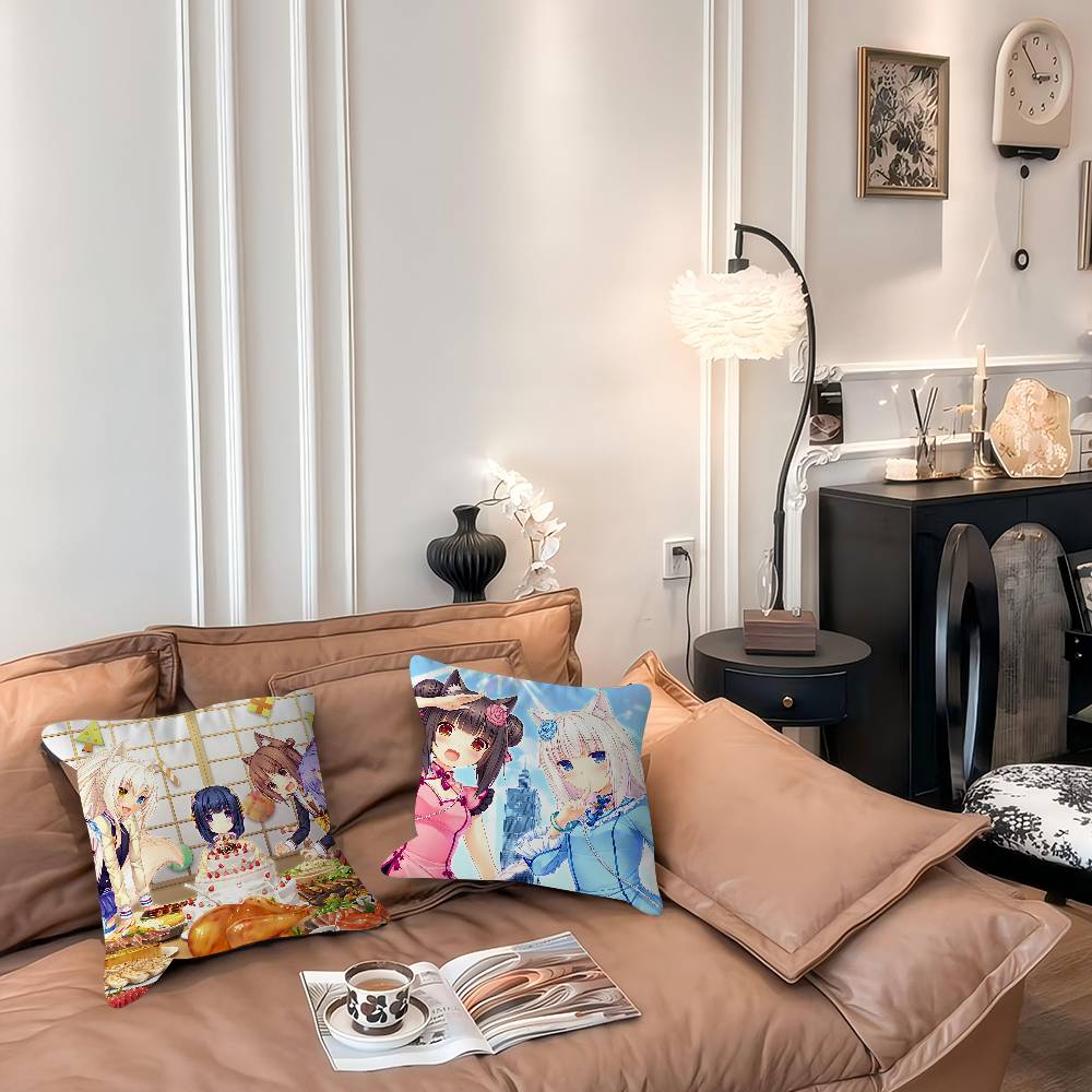 Anime N-Nekoparas Pillow Gift Home Office Decoration Bedroom Sofa Car Cushion Cover Case 45x45