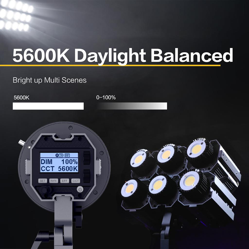 COLBOR CL60M Compact Studio LED Video Light 65W Photography Fill Light 5600K Dimmable CRI97+ 7