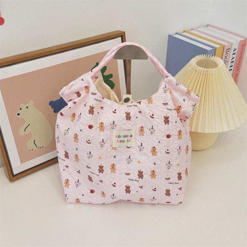 41 Embossed Cartoon Puppy Hand Bag Female Hand Shoulder Canvas Bag Going Out To Work Commuter Bag