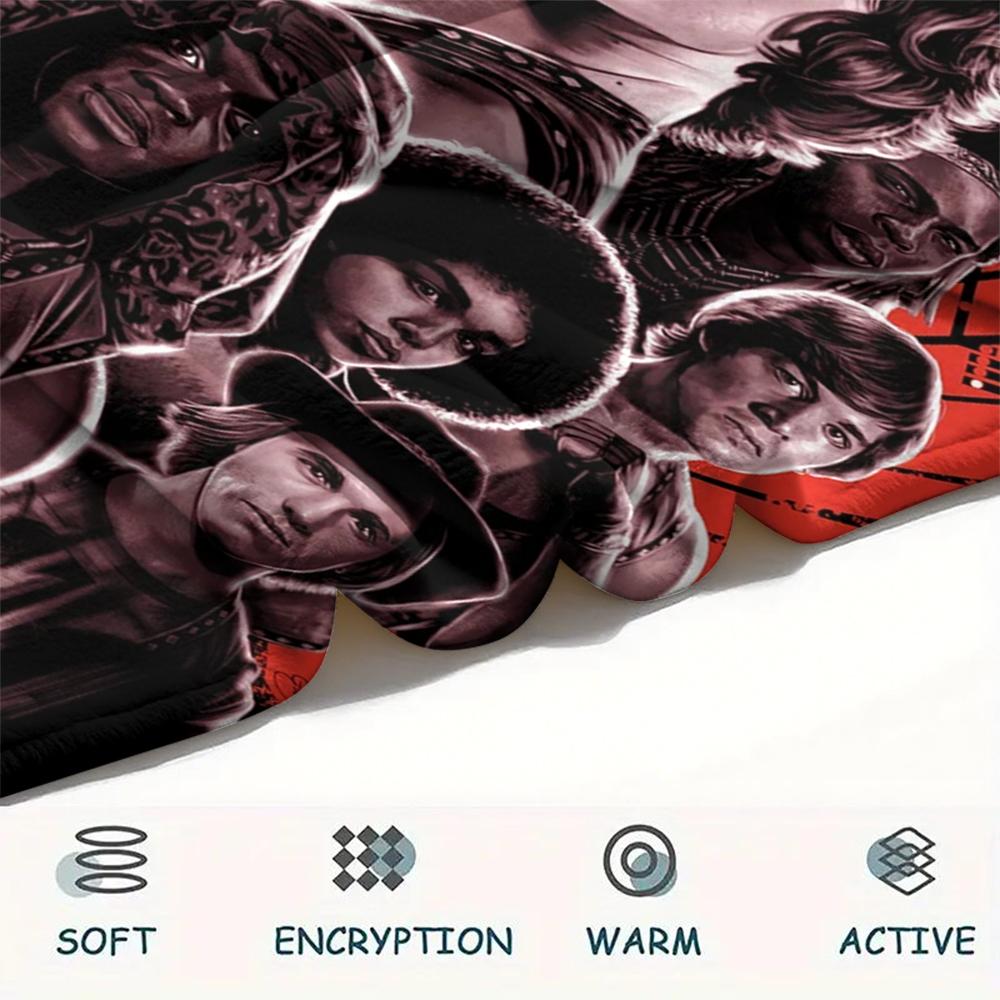 1PC the Warriors Print Flannel Blanket, High Quality Comfortable for All Seasons, Home Decor, Warmth and Comfort, Perfect for Christmas Gifts216