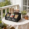 Eine Boutique-Kaffeeaufbewahrungsbox | Klassischer mehrzweckiger Holzorganisator für Kaffeezubehör, Regalkörbe