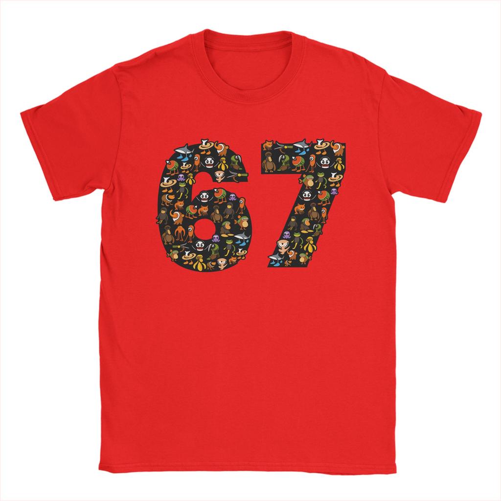 67 Six Seven Italian Brainrot Men T Shirt Novelty Tees Short Sleeve Crewneck TShirts Pure Cotton Gift Clothes
