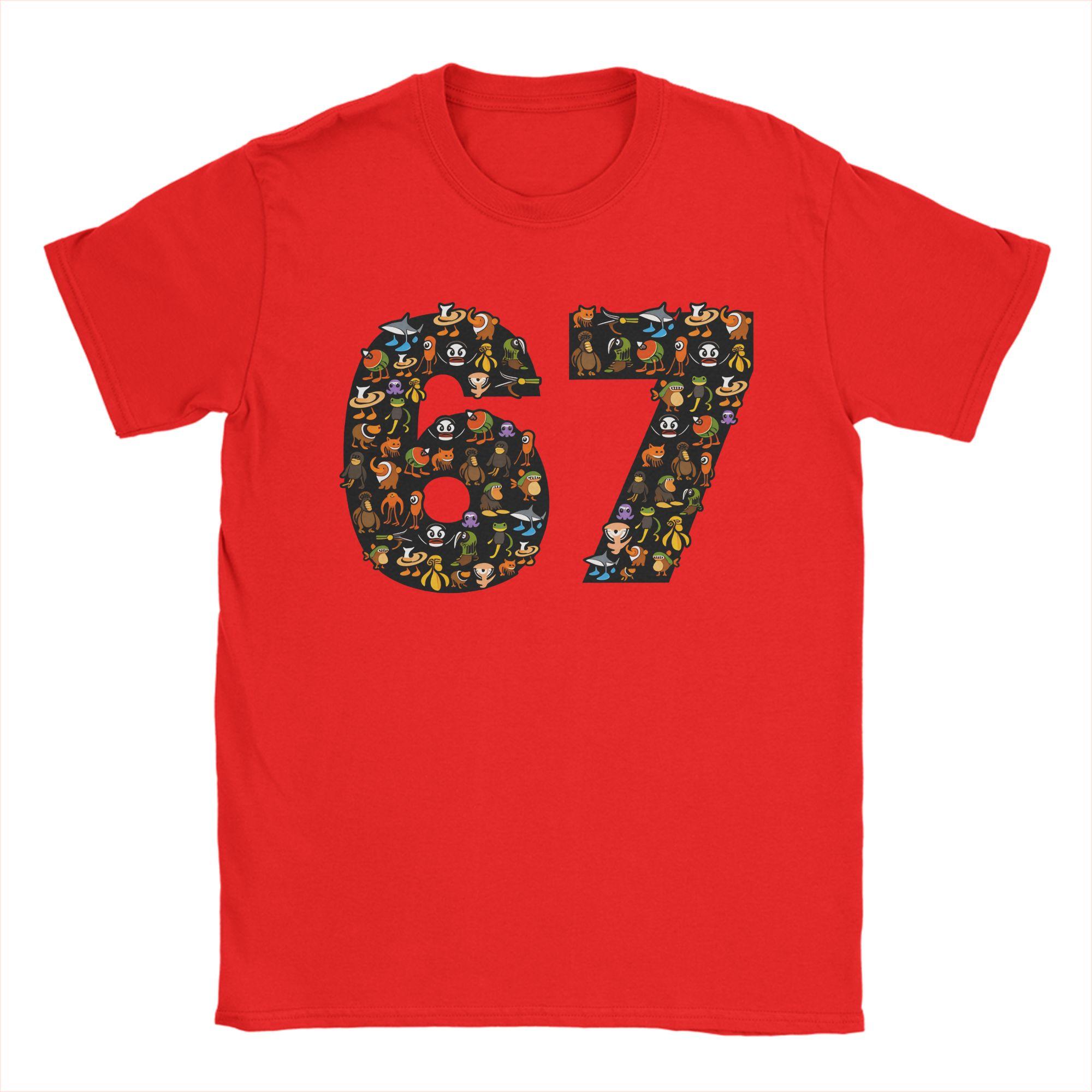 

67 Six Seven Italian Brainrot Men T Shirt Novelty Tees Short Sleeve Crewneck TShirts Pure Cotton Gift Clothes S
