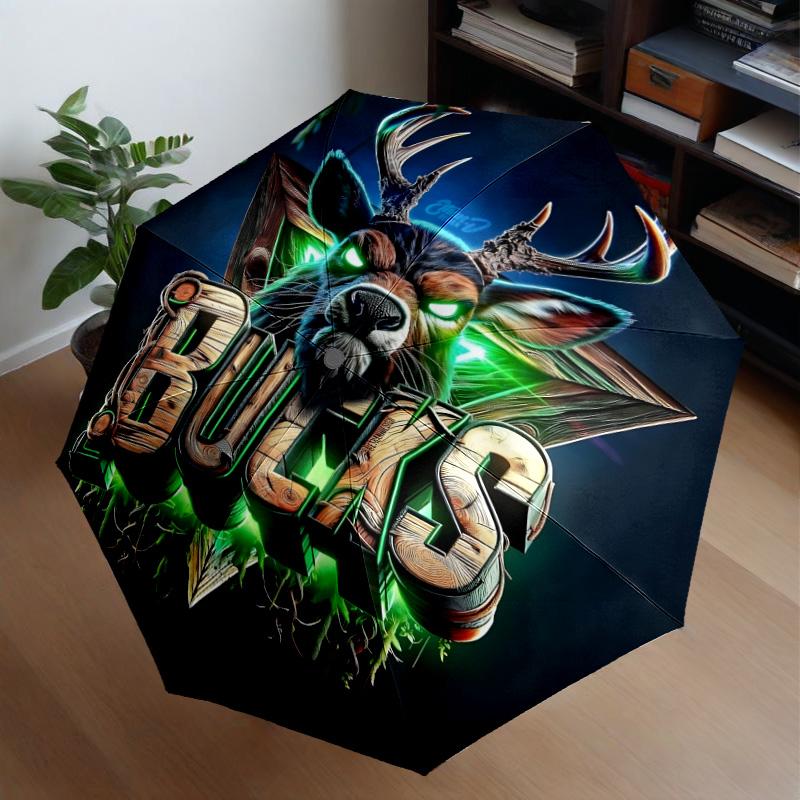 Bucks Team Logo Umbrella 8-Frame for Travel, Camping, Casual Lightweight Portable Umbrella, Essential for Every Family Holidays Gift