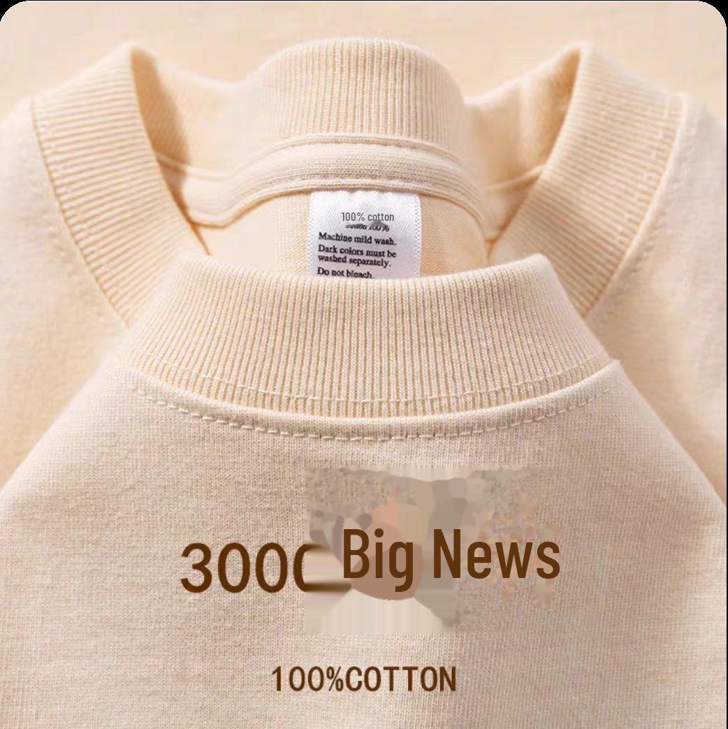 

Футболка белая с коротким рукавом из хлопка премиум-класса 300 г из Синьцзян: Свободный летний повседневный крой для мужчин и женщин S (80-100 kg)