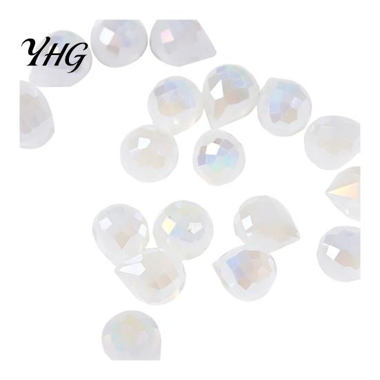 Glass Beads for Jewelry Making Faceted Teardrop Beads, Water Drop Loose Spacer Top Drilled Crystal Vintage Style Sun Catcher, DIY Necklace Bracelet